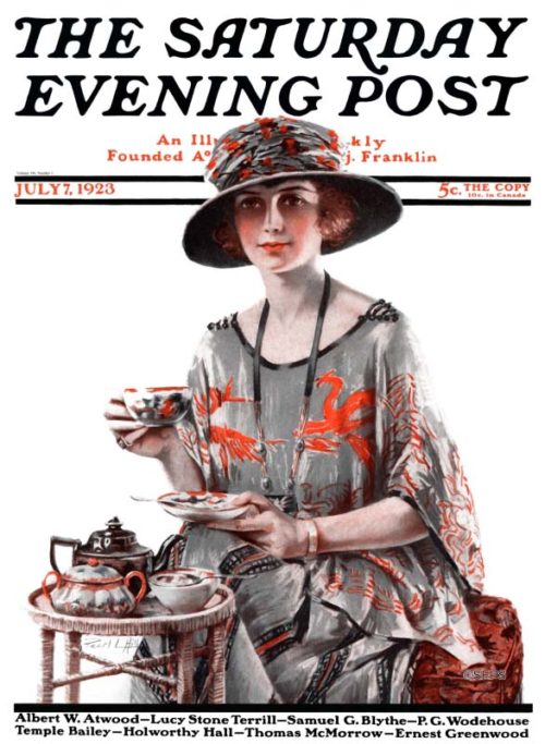 Woman serving tea
