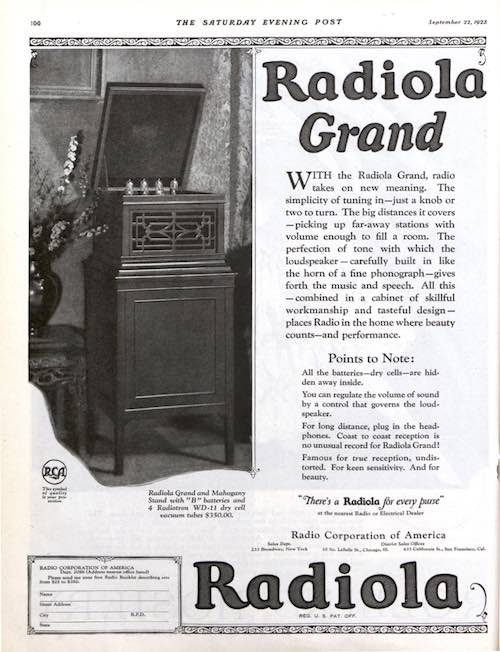 Vintage Advertising RCA’s 1920s Radios The Saturday Evening Post