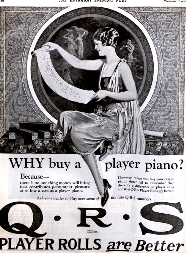 An ad for a player piano