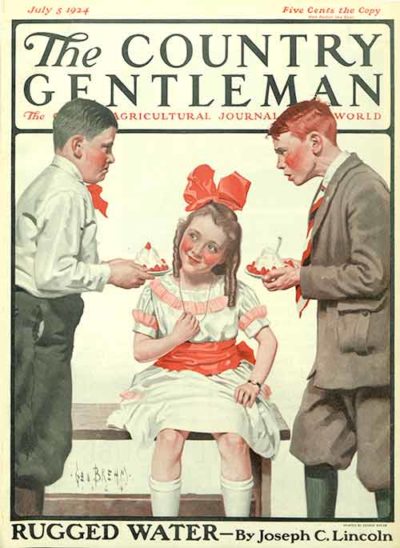 1924_07_05--000 "Two Boys Bringing Girl Ice Cream" by George Brehm From July 5, 1924