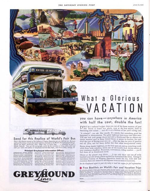 A Greyhound bus ad