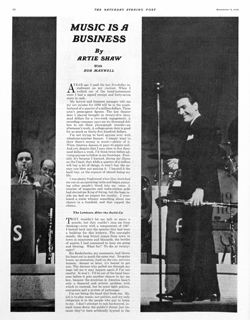 First page of the Post article by Artie Shaw