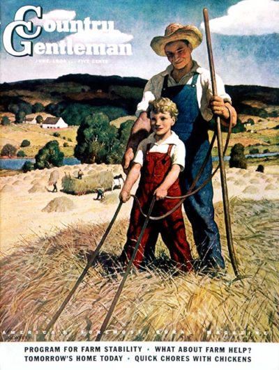 "Father and Son on Hay Wagon" N.C. Wyeth