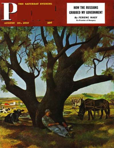 Sleeping Farmer by John Atherton August 23,1947 8/23/47