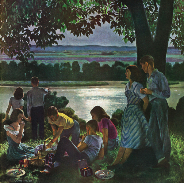 "Evening Picnic" by John Falter (June 4, 1949)
