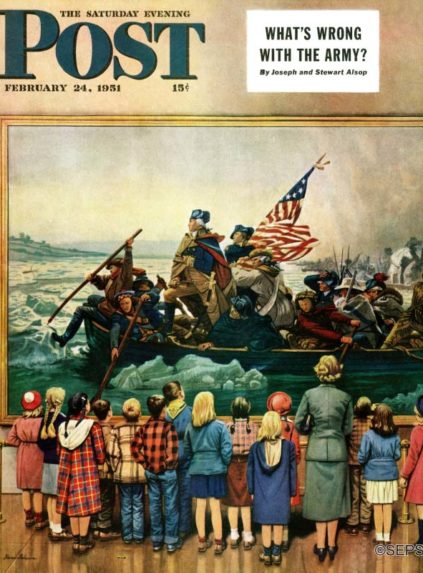 Post Cover featuring a class looking at Washington Crossing the Delaware