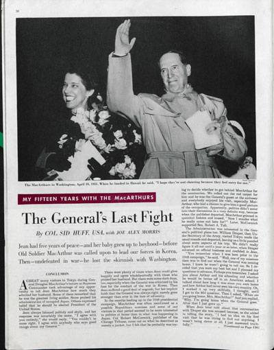The General's Last Fight by Col. Sid Huff. October 27, 1951