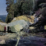 Rock slide at Yosemite in 1954