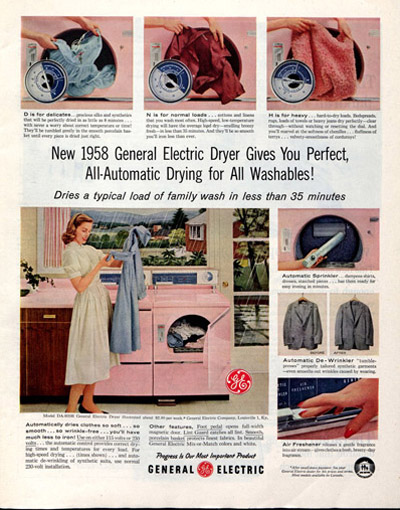 1958 Genereal Electric washing machine advertisement
