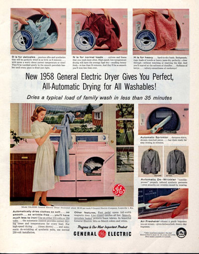 1958 Genereal Electric washing machine advertisement