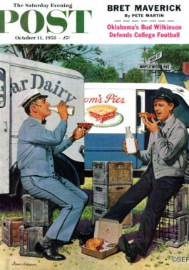 Milkman and pieman on break together share treats