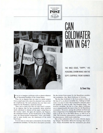 Can Goldwater Win in 64? August 24, 1963