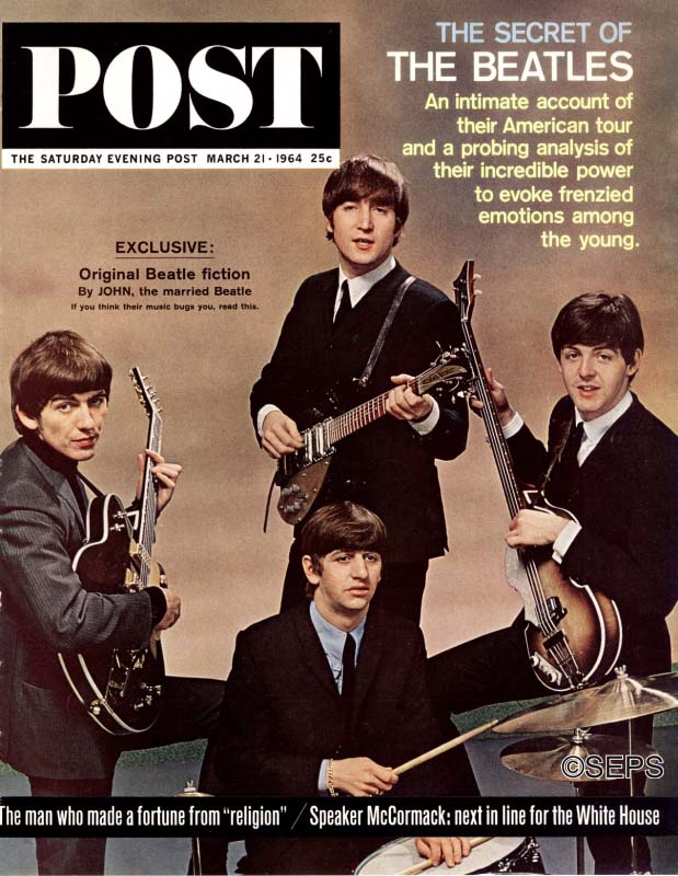 Cover for the Saturday Evening Post, featuring The Beatles