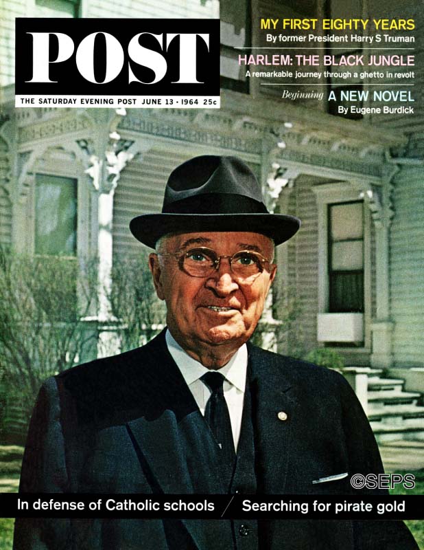 Photograph of former president Harry S. Truman in suit and hat