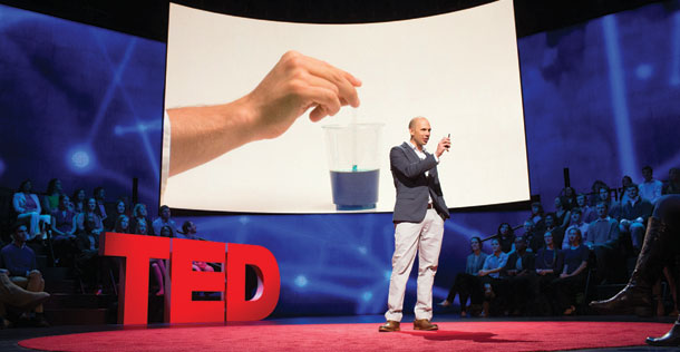 Chemistry teacher Ramsey Musallam gives a TED talk.