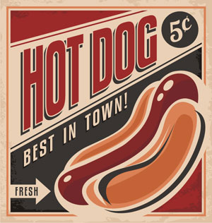 Hot Dog Vintage advertisment