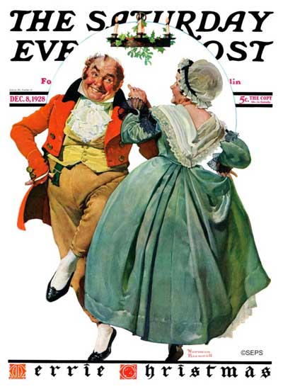 <em>Couple Dancing Under Mistletoe</em><br />Norman Rockwell<br />December 8, 1928