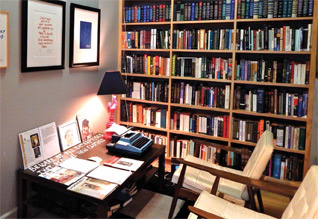 Recreation of Kurt Vonnegut's writing space and library in the Kurt Vonnegut Museum and Library in Indianapolis, Indiana