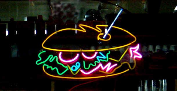 Neon sandwich sign