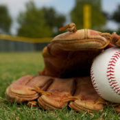 Baseball in a mitt