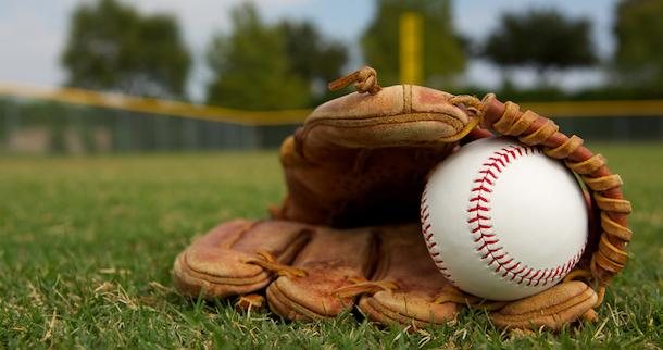 Baseball in a mitt