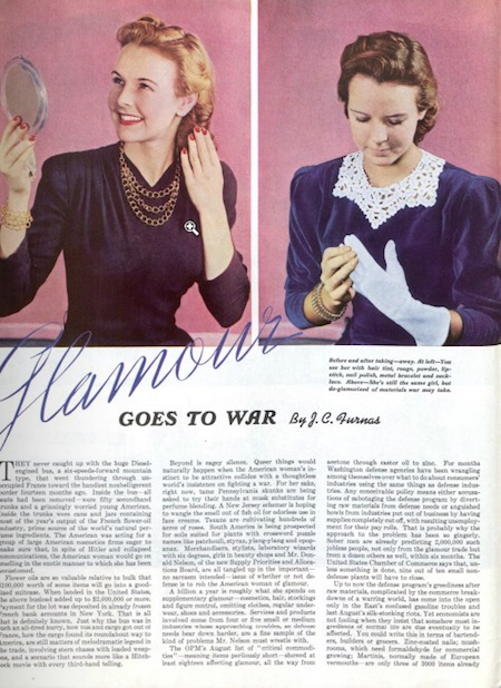 Front page for Glamour Goes to War