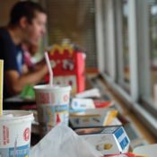 Man eating McDonald's