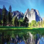 Cathedral Rocks at Mirror Lake