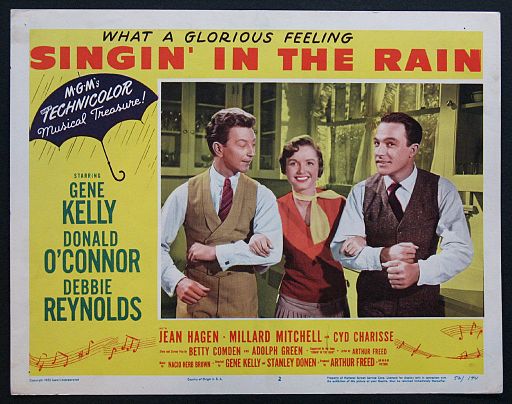 Lobby Card for the 1952 film, Singin' in the Rain. Featuring Debbie Reynolds.