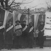 Suffragists during Women's Rights march