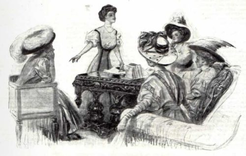 Women suffragists in a meeting