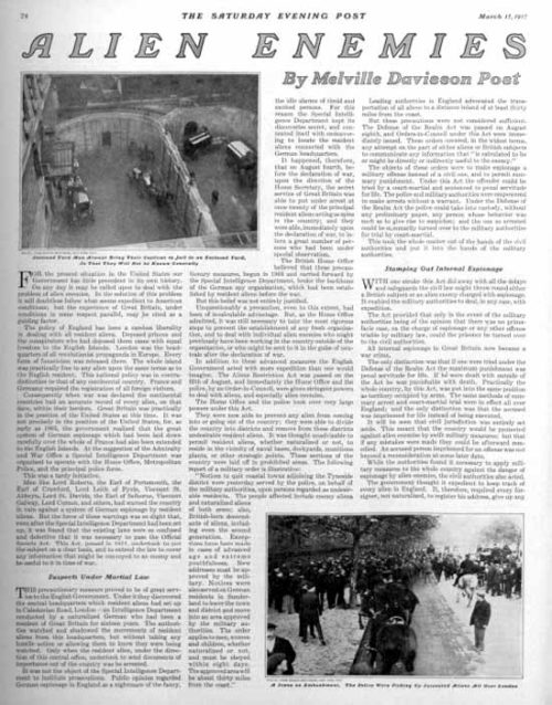First page of a magazine article.