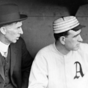 Connie Mack in the dugout