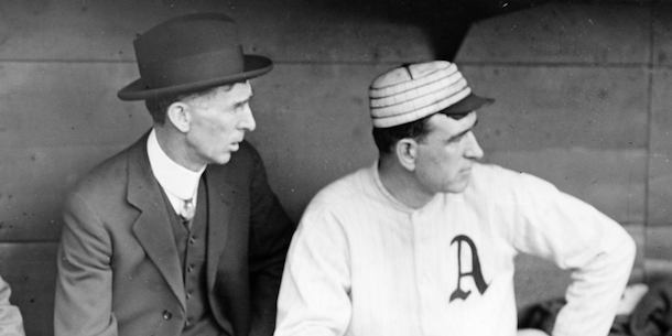 Connie Mack in the dugout