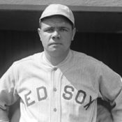 Babe Ruth in a Red Sox uniform