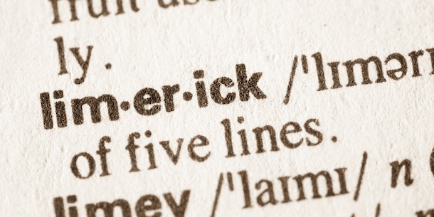 Close-up of a dictionary's definition of "Limerick"