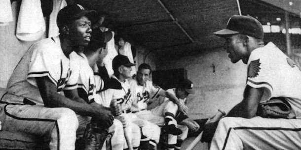 Hank Aaron with Bill Bruton