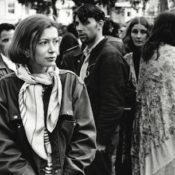 Joan Didion in a crowd