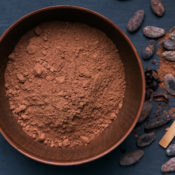 Chocolate powder in a bowl