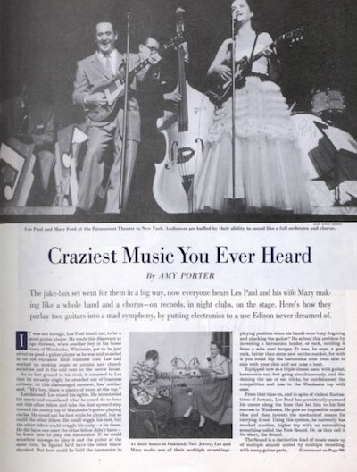 First page of an archived article about Les Paul