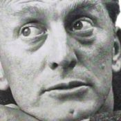 Extreme close-up of actor Kirk Douglas