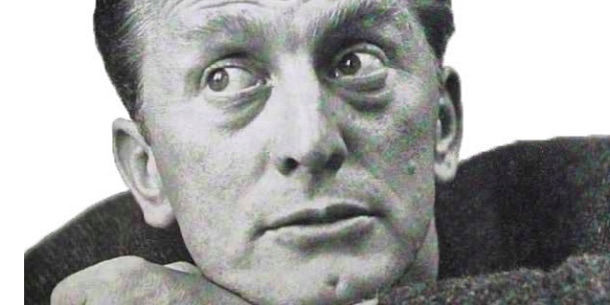 Extreme close-up of actor Kirk Douglas