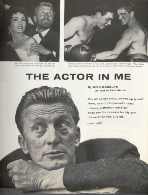Archive page featuring Kirk Douglas in his own words.