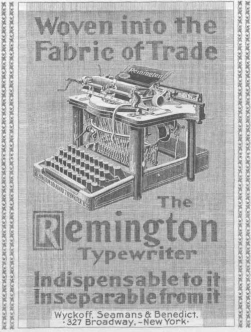 Remington Typerwriter Ad from 1899