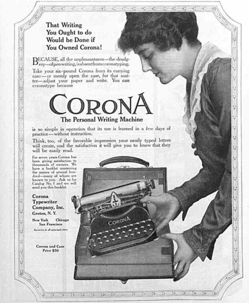 Corona typewriter ad