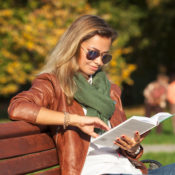 Woman reading the book