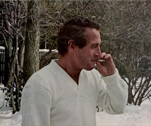 Paul Newman smoking a cigarette 