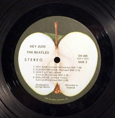 Closeup of Beatles record