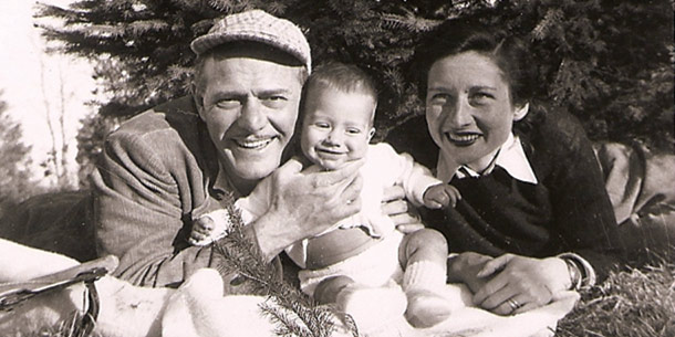 A young Steven Slon with his father, Sidney, and his mother, Jean.