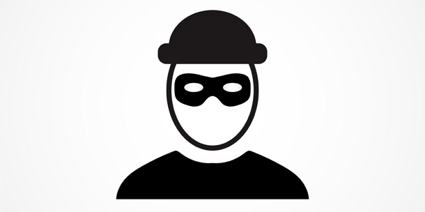 Robber wearing domino mask